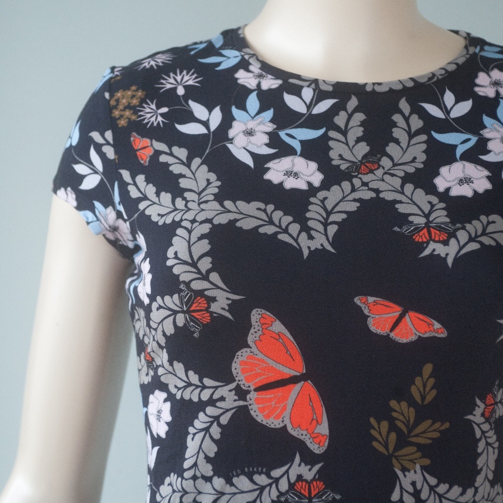 Ted Baker Pepa Navy Blue Short Sleeve Floral Shirt - Picture 11 of 14